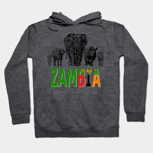 Big Five of Zambia for Wildlife Fans Hoodie